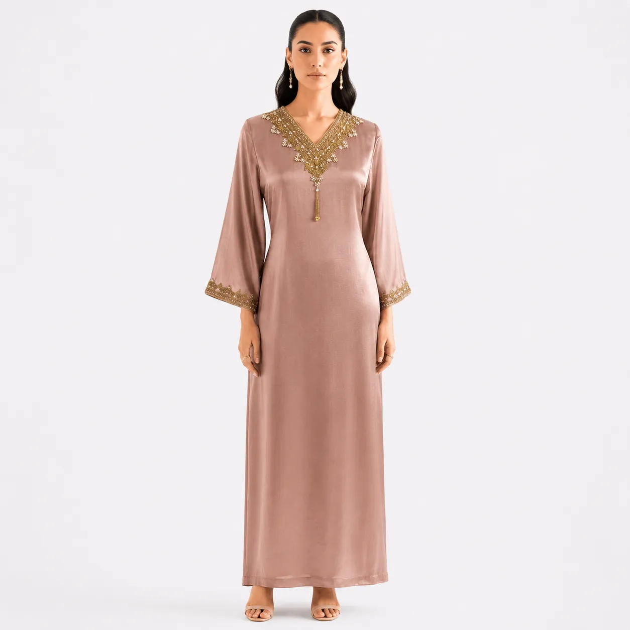 Rosewood Grace Embellished Silk Kurti Set